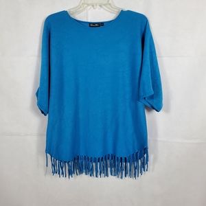 Women's Blue Fringed Shirt